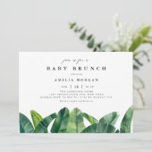 Watercolor Banana Palm Blätter Summer Baby Brunch Einladung (Stehend Vorderseite)