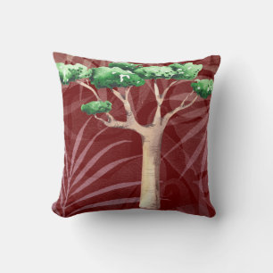 Watercolor Baobab Tree Kissen
