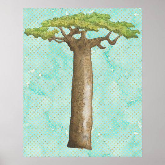 Watercolor Baobab Tree Poster (Vorne)