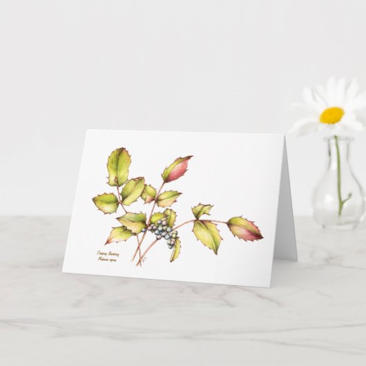 Watercolor barberry greeting card karte (Kleine Pflanze)