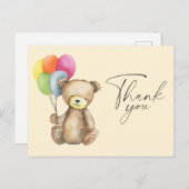 Watercolor Bären elegant Danke Karte (Vorne/Hinten)