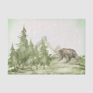 Watercolor Bären Winterlandschaft Dekoration Seidenpapier