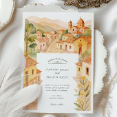 Watercolor Barichara Kolumbien Hochzeit Einladung