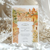 Watercolor Barichara Kolumbien Hochzeit Einladung