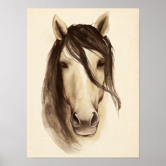 Watercolor Barn Animals | Horse Poster (Vorne)