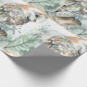 Watercolor Barn Owl Bird Nature Wildlife art Geschenkpapier (Ecke)