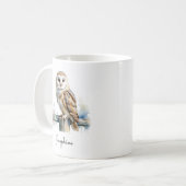 Watercolor Barn Owl Personalized Kaffeetasse (Vorderseite Links)