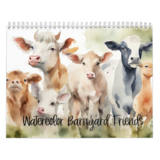 Watercolor Barnyard Friends Kalender