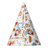 Watercolor Baseball Birthday Party Hat Partyhütchen (Rückseite)