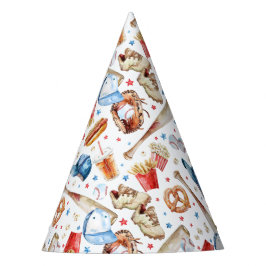 Watercolor Baseball Birthday Party Hat Partyhütchen