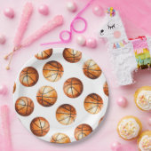 Watercolor Basketball Paper Plate Pappteller (Party)