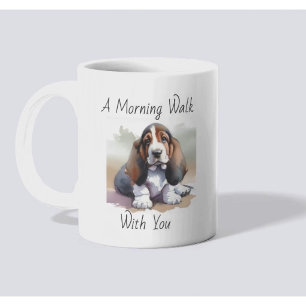Watercolor Basset Hound personalisieren Kaffeetasse