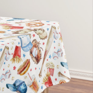 Watercolor Batter Up Baseball Geburtstagsparty Tischdecke
