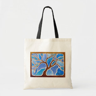 Watercolor-Baum im Blau - Taschen-Tasche Tragetasche
