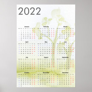 Watercolor-Bäume 2022 Poster