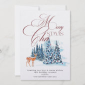 Watercolor-Bäume-Weihnachtskarte Einladung (Vorderseite)