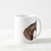 Watercolor Bay Pferd Kopf in einer Brille Kaffeetasse (VorderseiteRechts)