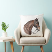 Watercolor Bay Pferd Kopf in einer Brille Kissen (Stuhl )