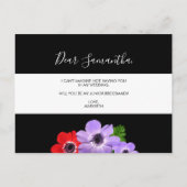 Watercolor be My Jr. Junior Bridesmaid Postkarte (Rückseite)