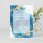 Watercolor Beach Abschluss Einladung (Stehend Vorderseite)