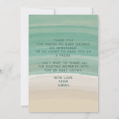 Watercolor Beach Baby Dusche Danke Karte (Rückseite)