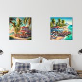 Watercolor Beach Café Set (Schlafzimmer)