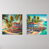 Watercolor Beach Café Set (Vorderseite)