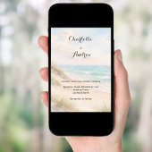 Watercolor beach coatal modern wedding einladung