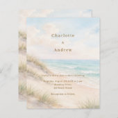 Watercolor beach coatal modern wedding invitation (Vorne/Hinten)