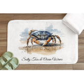 Watercolor Beach Crab, custom Badematte