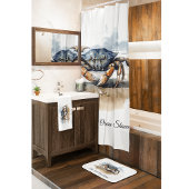 Watercolor Beach Crab, custom Badematte