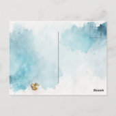 Watercolor Beach Erntedank Postkarte (Rückseite)