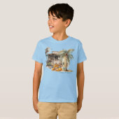 Watercolor Beach Erntedank T-Shirt (Vorne ganz)