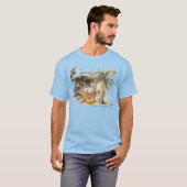Watercolor Beach Erntedank T-Shirt (Vorne ganz)