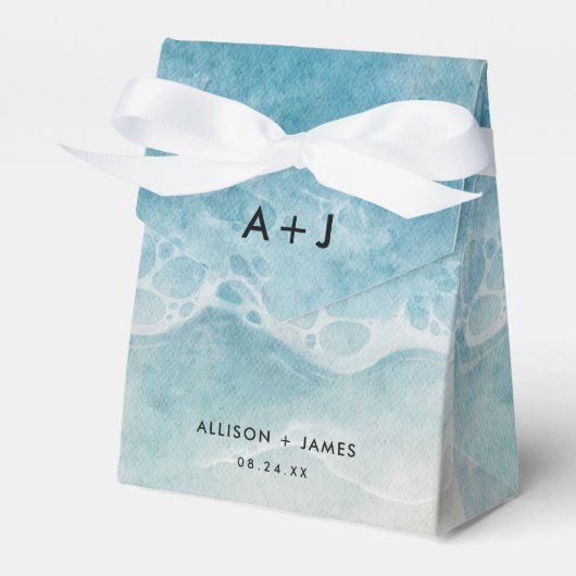 Watercolor Beach Hochzeiten Geschenkschachtel (Vorderseite)