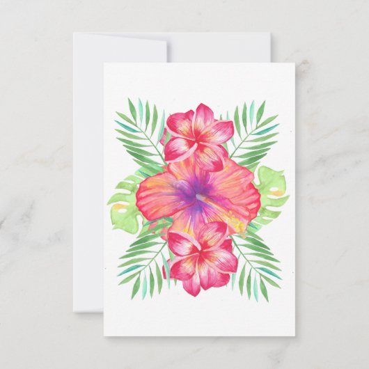 Watercolor Beach - Hochzeitsfeier für tropische Hi Einladung (Rückseite)