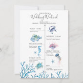 Watercolor Beach Hochzeitswochenende - Timeline (Vorderseite)