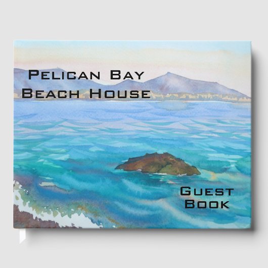 Watercolor Beach House Zuhause Gästebuch (Vorderseite)