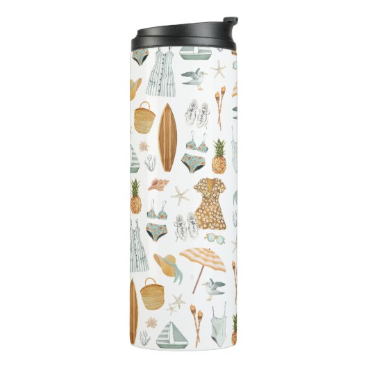 Watercolor Beach Junggeselinnen-Abschied Wochenend Thermosbecher (Nach links gedreht)