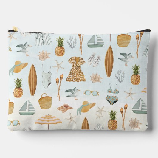 Watercolor Beach Junggeselinnen-Abschied Wochenend Zubehörtasche (Vorderseite)
