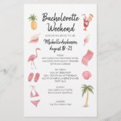 Watercolor Beach Junggesellinnen-Wochenend-Itinera (Vorderseite)