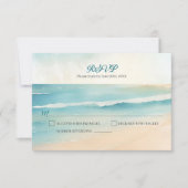 Watercolor Beach Oars Wedding RSVP Antwort (Vorderseite)