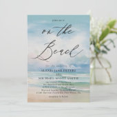 Watercolor Beach Ocean Coastal Wedding Einladung (Stehend Vorderseite)