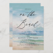 Watercolor Beach Ocean Coastal Wedding Einladung (Vorne/Hinten)