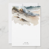Watercolor Beach Ocean Coastal Wedding Einladung (Rückseite)