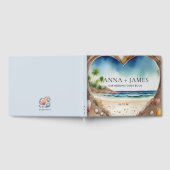 Watercolor Beach Ocean Summer Hochzeit in Urlaubso Gästebuch (Voll)