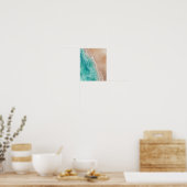 Watercolor Beach Ocean Waves Coastal Poster (Küche)