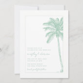 Watercolor Beach Palm Tree Boho Wedding Einladung (Vorderseite)