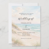 Watercolor beach sand dunes wedding einladung (Vorderseite)