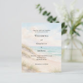 Watercolor beach sand dunes wedding invitation (Stehend Vorderseite)